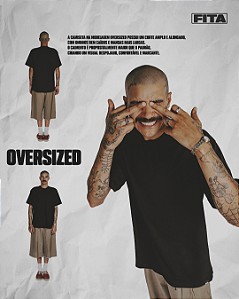 Camiseta Over Lisa Preta FIta Corp