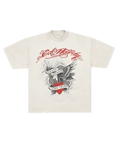 Camiseta Off White "Brave Hearts" Ed Hardy