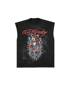 Regata Preta "Sereia Mística" Ed Hardy