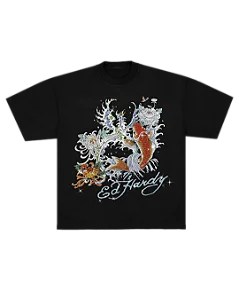 Camiseta Preta "Carpa" Ed Hardy