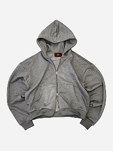 Moletom Double Zip Perfect Cinza Mescla Fati Studios