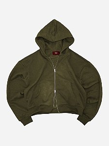 Moletom Double Zip Perfect Verde Army Fati Studios