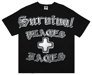 Camiseta Survival x Places + Faces Airbrush Preta