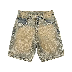 SHORTS JEANS MANCHA ONCA DIRTY (INDIGO / DIRTY)