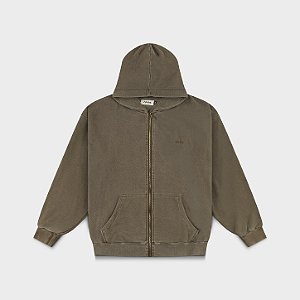 Moletom Washed Zip Marrom