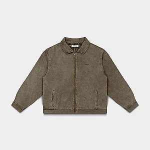 Jaqueta Worker Zip Marrom Coroa