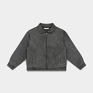 Jaqueta Worker Zip Preto Coroa