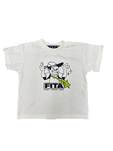 Camiseta Infantil Oversized Fita Corp Fita Boy Off White