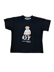 Camiseta Infantil Oversized Fita Corp ViraLata Caramelo Preta