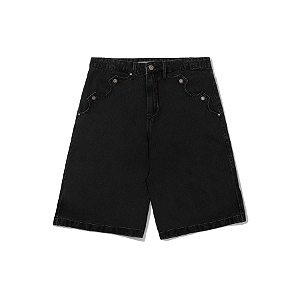 Bermuda Jeans Barra Clássica Preta