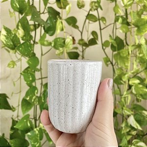 Copo Frisado de Cerâmica Artesanal - 130ml