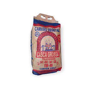 CARVÃO VEGETAL - CASCA GROSSA - 3kg