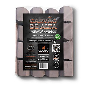 CARVÃO (POUCA FUMAÇA) BRIQUETE COM ACENDEDOR - ACEZO - 1,6kg