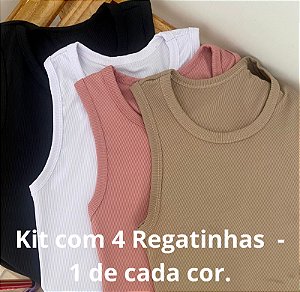 KIt 4 Regatinhas Mariana (Preto, Rosé, Branco, Nude)