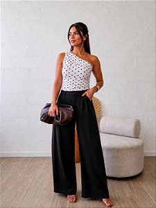 Blusa Manu - Cropped em Tule Poá