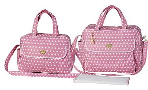 Kit Mala De Maternidade Bolsas De Bebê Menina Menino 3 Peças Rosa ou Azul com Trocador