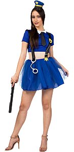 Fantasia Policial Feminina Adulto Roupa Carnaval + Acessório