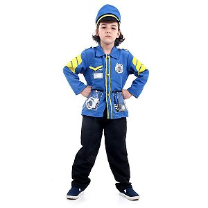 Fantasia Menino Policial Infantil Kit Carnaval + Acessórios