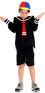 Fantasia Quico Infantil Roupa Original Turma Chaves + Chapéu