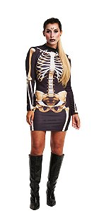 Fantasia Halloween Vampira Feminina Adulto Vestido Longo Luxo - 7 Artes  BrinQ Fantasias