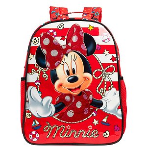 Mochila Minnie Vermelha Infantil Oficial Disney Escolar 2026