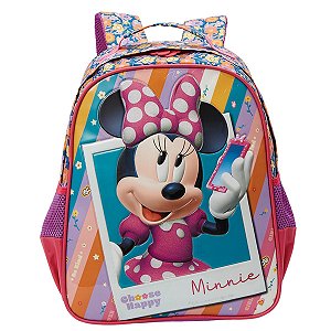 Mochila Minnie Rosa Infantil Original Disney Escolar 2026