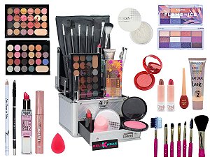 Maleta De Maquiagem Completa 32 Sombras Ruby Rose Mais Blush Mix