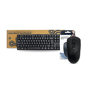 KIT TECLADO E MOUSE KMEX COM FIO