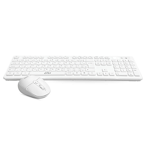 KIT TECLADO E MOUSE AITEK SEM FIO - BRANCO