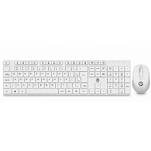 KIT TECLADO E MOUSE BRAZIL PC SEM FIO - BRANCO