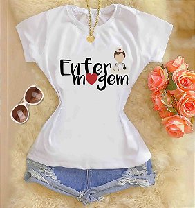 Tshirts feminina poliéster - Enfermagem