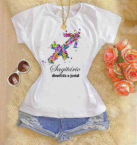 Tshirts feminina poliéster - Sagitário