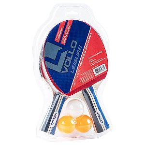 Kit Tênis de Mesa Ping Pong 2 Raquetes e 3 bolas VT710 Vollo