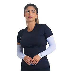 Par de Manguitos Proteção Solar UV50 Branco Ciclismo Sungg