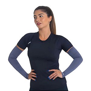 Par de Manguitos Proteção Solar UV50 Cinza Ciclismo Sungg