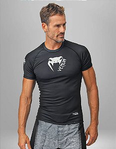 Rashguard Compressão MMA Basic Black Manga Curta Venum