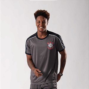 Camiseta Corinthians Mito Masculina Chumbo Oficial Braziline