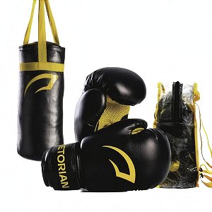 Kit Kids Luvas de Boxe Muay Thai e Saco de Pancada Infantil Pretorian