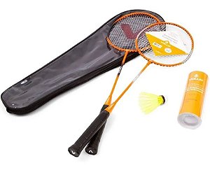 Kit Badminton 2 Raquetes + 3 Petecas - Vollo