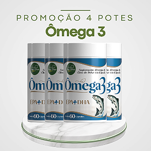 Promoção 4 Pote Ômega 3 – Saúde Cardiovascular e Cerebral com Alta Concentração de EPA e DHA