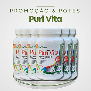 Promoção 6 Potes Puri Vita – Polivitamínico e Mineral que reforça a imunidade, proporcionando mais disposição e energia para o seu dia a dia.