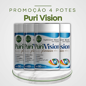 Promoção 4 Potes Puri Vision – Fórmula Natural com Alta Concentração de Luteína, Zeaxantina e Astaxantina para Potencializar a Saúde dos Olhos