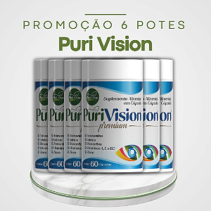 Promoção 6 Potes Puri Vision – Fórmula Natural com Alta Concentração de Luteína, Zeaxantina e Astaxantina para Potencializar a Saúde dos Olhos