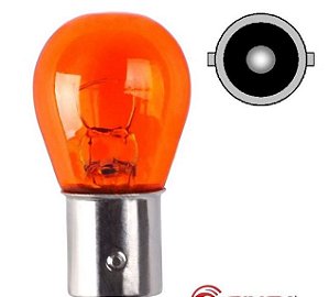 LAMPADA BA15S 1141AM HALOGENA 1 POLO P21W CINOY 12V PARA SETA, PINTADA COR LARANJA/ÂMBAR