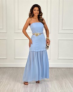 VESTIDO S/ALÇA LONGUETE