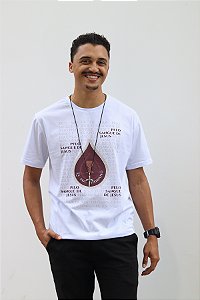 Camiseta Convencional Gota do Sangue de Jesus Branca