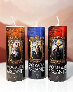 Kit com 3 Velas dos Arcanjos