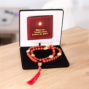 Terço da Vitoria pelo Sangue de Jesus em Pedra Jaspe