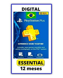 PlayStation Plus Essencial 12 Meses PS4 - PS5 Mídia Digital