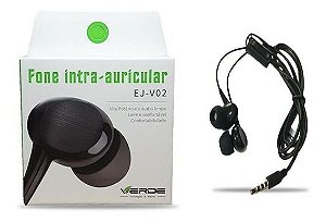 Fone De Ouvido Intra Auricular Ej-v02 - Preto/Branco..